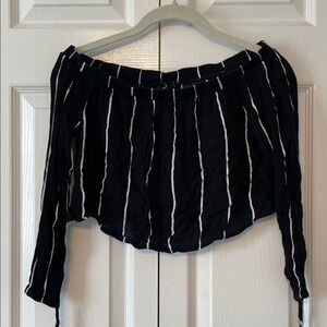 Kendall & Kylie Off The Shoulder Striped Top